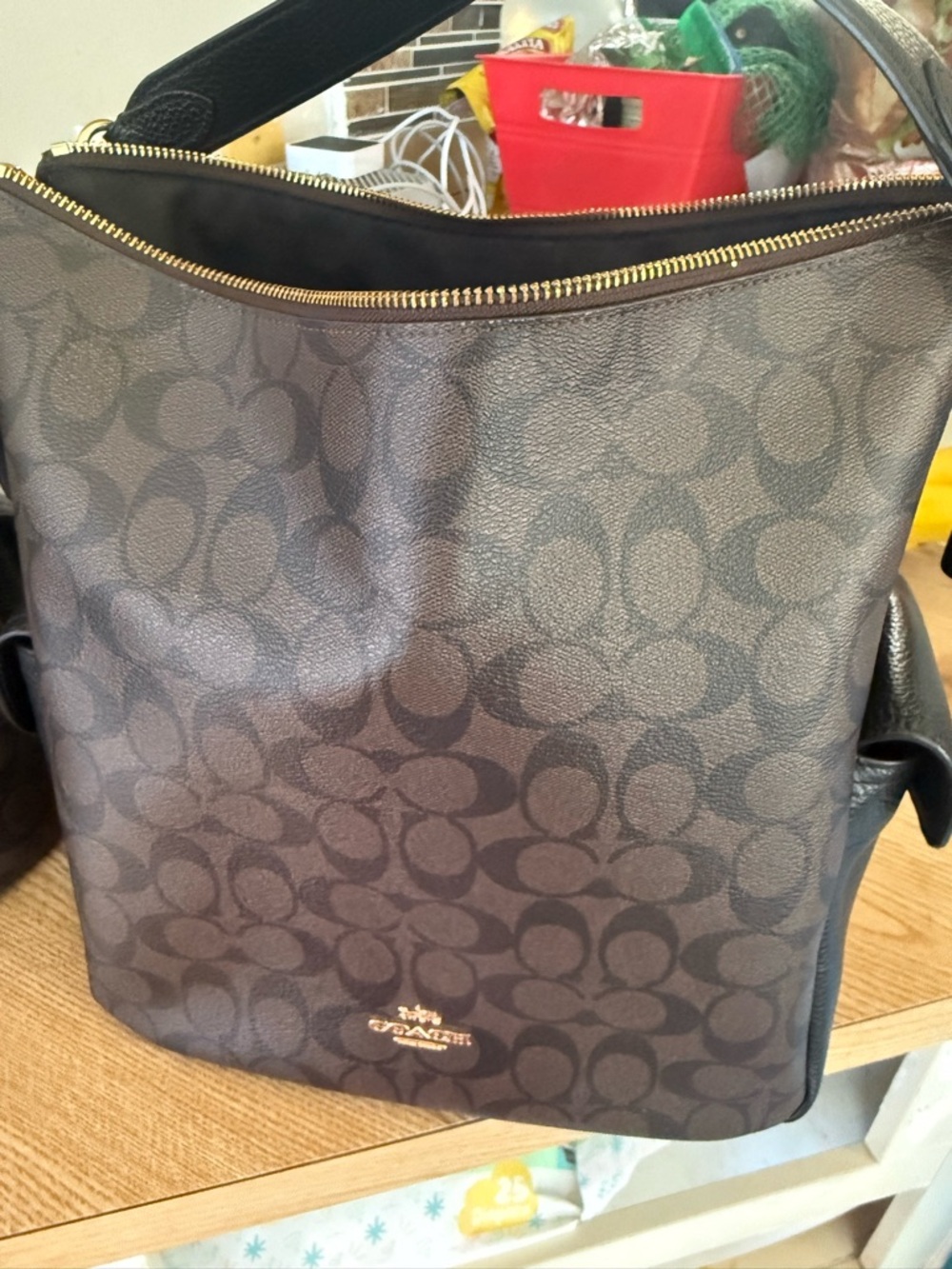 Coach Black & Charcoal Signature Tote